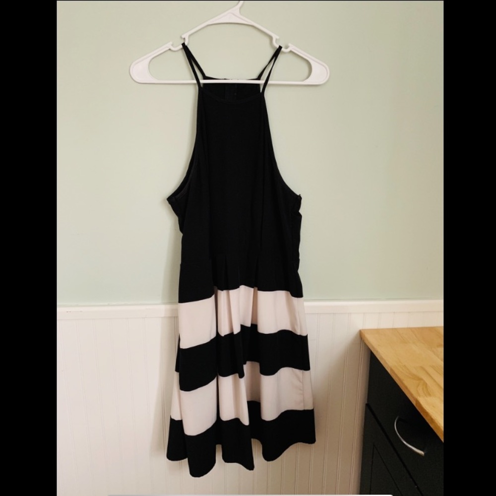 Black & white striped dress